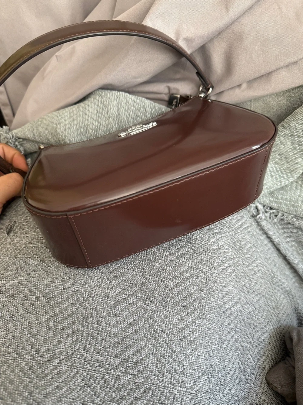 Coach Terri mini Leather Shoulder Bag - Dark Brown - Picture 5 of 9